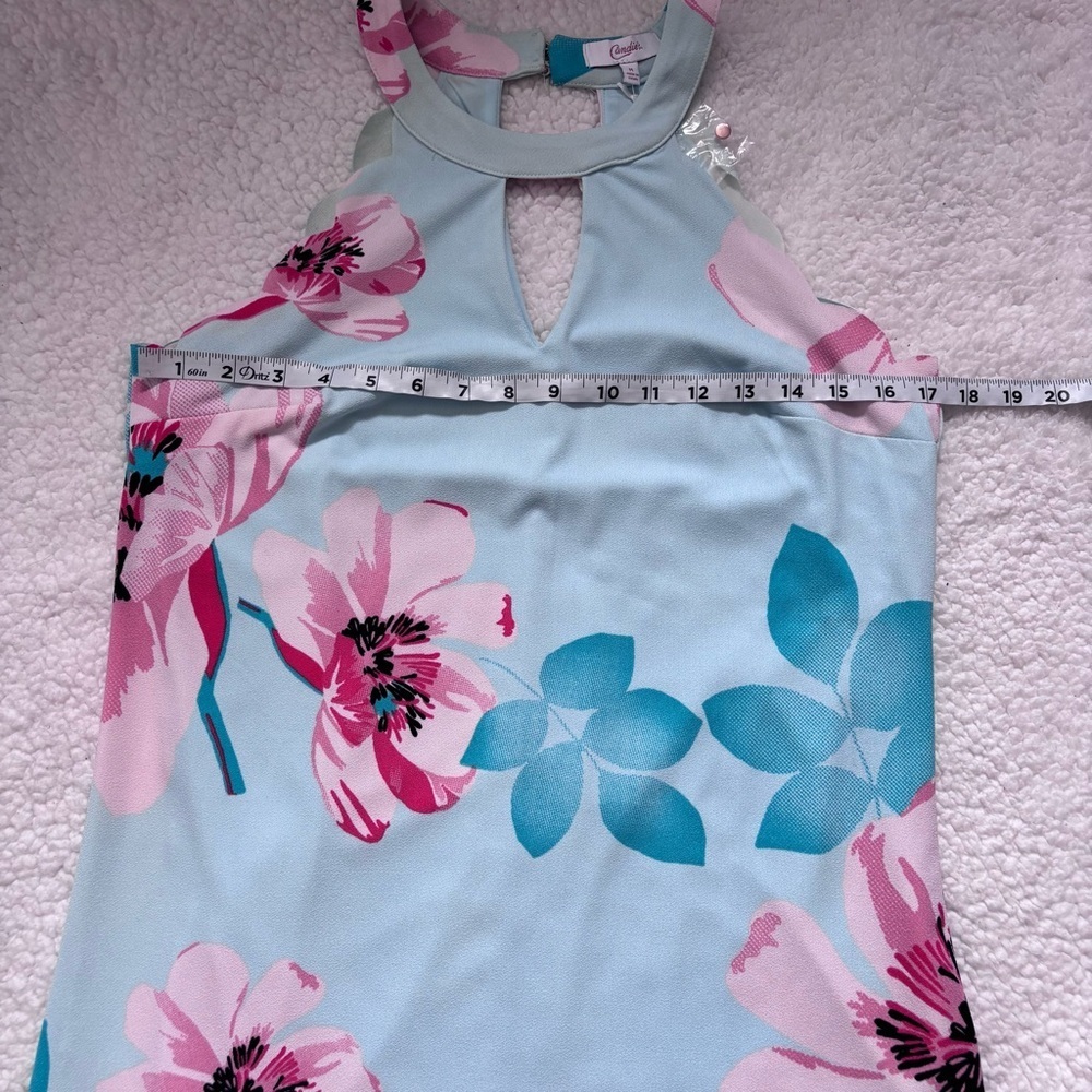 NWT Candie's Light Blue and Pink Floral Dress size Medium - Picture 7 of 8
